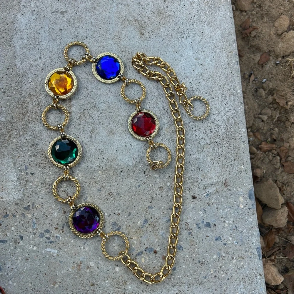 Vintage Jewel Gem Belt Made In Taiwan - Picture 6 of 8
